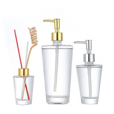 China 100ml 200ml 500ml Cosmetic Empty Air Freshener Glass Perfume Diffuser Bottle With Pump for sale