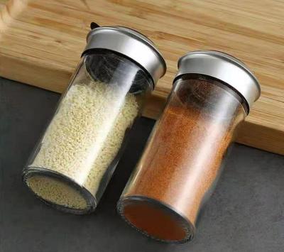 China Food Grade Round Shape Spice Salt Paprika Glass Bottle For Herb Seasoning Storage for sale