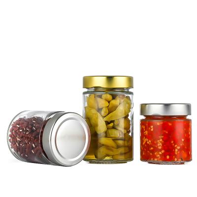 China Food China Manufacturer 140ml 210ml Airtight Kitchen Canister Storage Glass Jar With Lids for sale