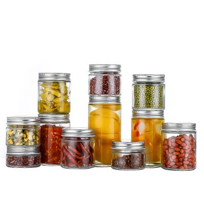 China Custoom Food Made Borosilicate Glass Storage Jar With Metal Lid Kitchen Canister Sets Storage Glass Jar for sale