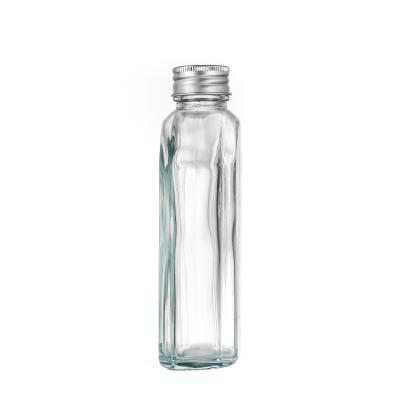 China Wholesale 110ml 215ml 255ml 350ml Beverage Clear Flat Glass Beverage Bottle For Lemonade Drinking for sale