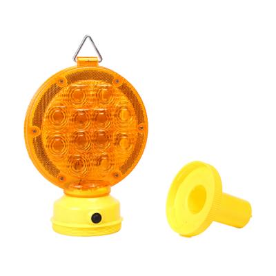 China PS Lens And PP Signal Road Safety Cone Base Battery Operated Amber Warning Light for sale