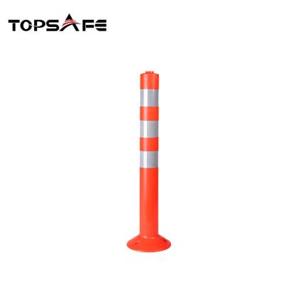 China EVA OR PU Spring S-1403-80 Warning Post Flexible Road Divider Drafter Colorful Warning Traffic Post Bollard Plastic Sign Post for sale