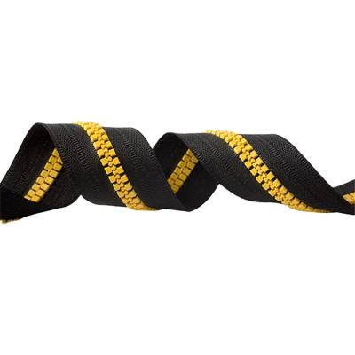 China Viable Manufacturer Long Chain Puller 8 5 Custom Resin Plastic Zippers Band Logo Bulk Open Close End Clothing Closure Slider Roll for sale