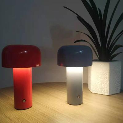 China Modern Portable USB Wireless Charging Simple Mushroom Table Lamp Touch Table Lamp Decoration Bedroom Night Light Desk Fill for sale