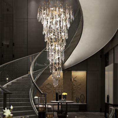 China Modern Custom Light Glass Dining Lobby Branch LED Pendant Light Living Room Hotel Crystal Chandelier for sale