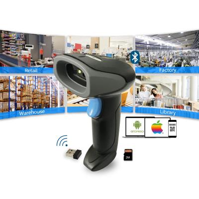 China Supermarket 2.4G Android Smart 1D+ 2D+QR Wireless Supermarket Barcode Scanner Phone Handheld Code Reader for sale