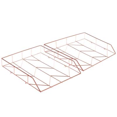 China Desk Tray Paper Bin File Folder Letter Tray Wire Metal Office Stationery Paper for Office School Home Office for sale