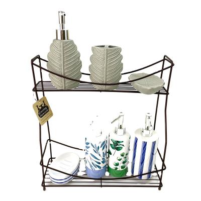 China Standing Type Cosmetic Organizer Holder , Bathroom Countertops Storage Shelf Tray For Counter Storage Shelf for sale