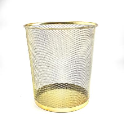 China Reusing Round Mesh Stainless Steel Wastebasket Trash Can Recycling Bin for Home, Office, Bathroom, Bedroom and Kitchen, 3.5 Gallon/12L for sale