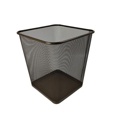 China Metal Mesh Square Recycle Storage Office Home Supplies Trash Can Storage Boxes and Bins Organizer Garbage Dust Rubbish Waste Bins for sale