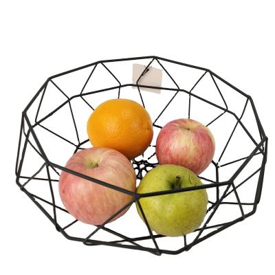 China Fashionable Black Wire Metal Fruit Organizer Food Storage Container Fruit Rack Storage Basket Storage Rack Fruit Basket For Home for sale