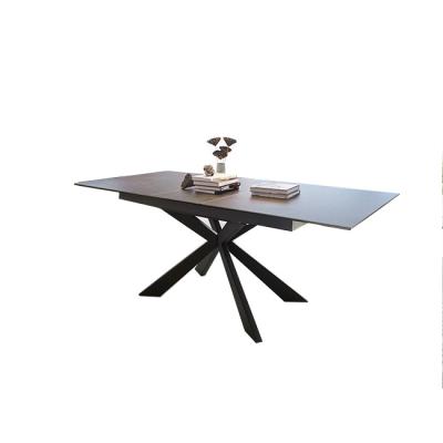 China Extendable Industrial Style Auto Dining Table Imported Ceramic Matching With 6-8 Dining Chairs For Indoor Furniture for sale