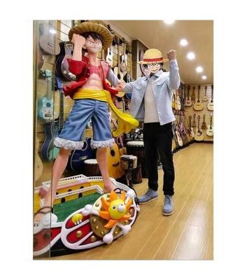 China Anime Figure Life Size Ace One Piece Zoro Sculpture 1 1 for Folk Art Style Fiberglass for sale