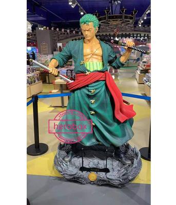 China One Piece Luffy Statue Folk Art Style Life Size Zoro Figure Resin Sculpture for Decor for sale