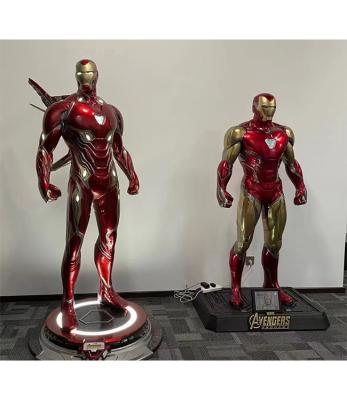 China Customized Super Hero Fiberglass Iron Man Sculpture Life Size Resin Crafts Iron Man for Sale for sale