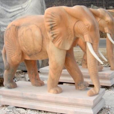 China Outdoor Garden Decoration Life Size Garden Marble Lion Statue Stone Animal Marble Elephant Sculpture For Sale for sale