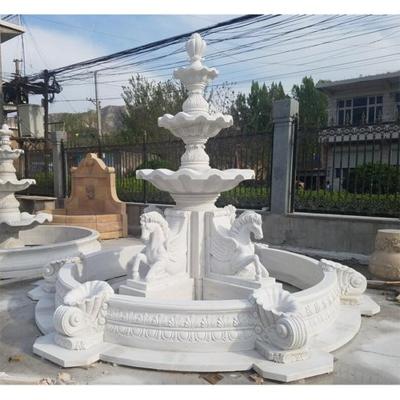 China Custom Stone Outdoor Garden Product Decorative Antique French Countryside Limestone Fountain Marble Garden Fountains For Sale for sale