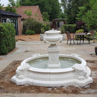 China Handmade Marble fountain outdoor pool decoration hot Garden Stone Water Fountain Price For Garden Decor for sale