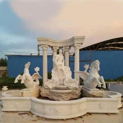 China Outdoor Marble Sculpture Water Fountain for Customized Villa Decoration in Western Style for sale