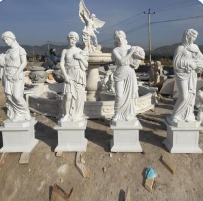 China High Quality Hand Carved Custom Garden white life size marble four seasons beauty statue colorful statue of the four seasons God for sale