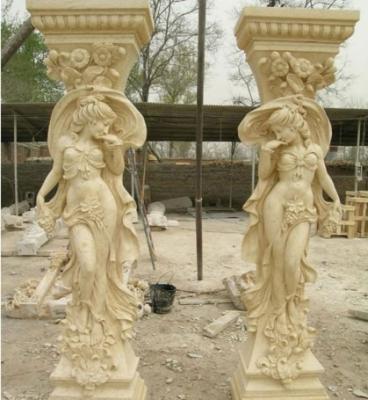 China Custom Life Size Egyptian cream marble stone decoration roman pillar mold for sale for sale