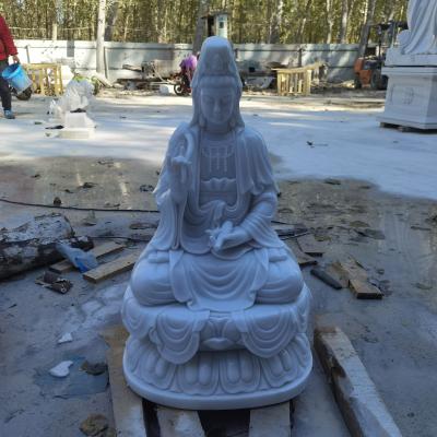 China Custom White Marble Buddha Statue Kwan Yin Stone guanyin buddha statue guanyin beauty Sculpture For Sale for sale