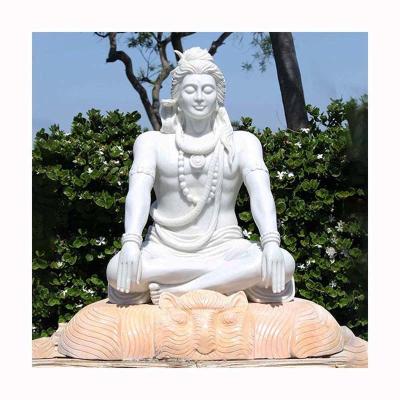 China Custom Outdoor garden decoration large white marble stone meditating gautam guan yin buddha statue sculpture for sale for sale