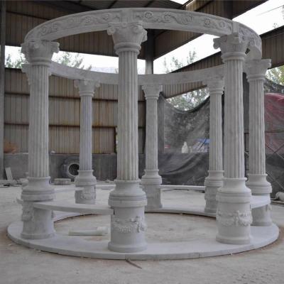 China Column natural stone granite or marble gazebo natural stone pillar gazebo greek marble gazebo For Sale for sale