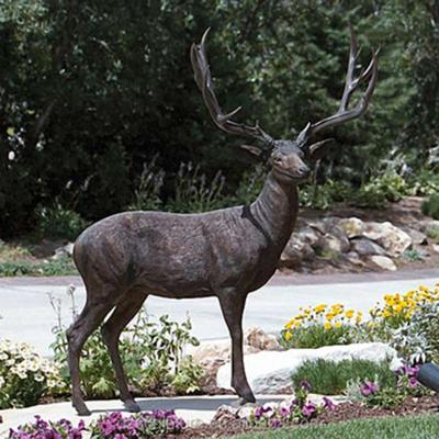 China Custom Life Size Animal Outdoor Garden Metal Bronze Deer Elk Statue Sculpture for Sale for sale