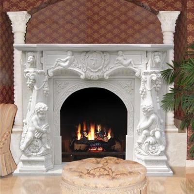 China Classical Marble Fireplace Stone Fireplace Indoor Decoration Marble Carved Marble Fireplace For Sale for sale