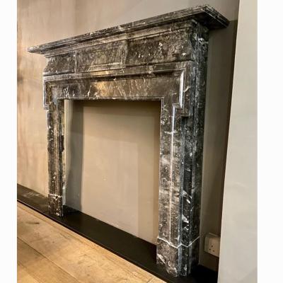 China Fireplace mantel dark marble camino fireplace surround nordic custom made marble solid fireplace mantel for sale for sale