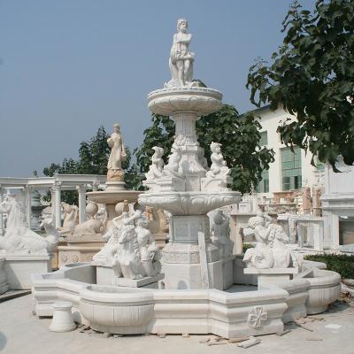 China handmade large outdoor marble garden 3 tier water fountain outdoor natural stone fountains for sale for sale