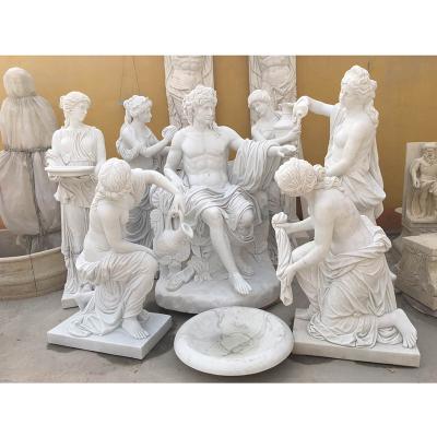 China Custom High-quality Stock White Marble Greek Classic God Statue Apollo and Daphne Sculpture for sale