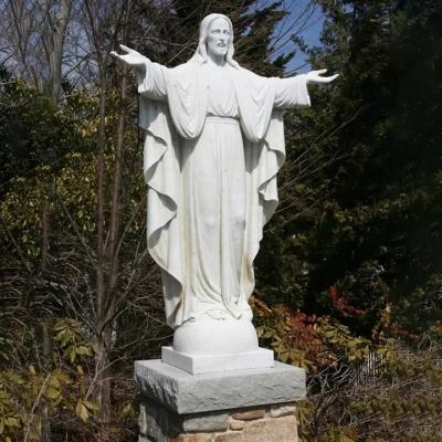 China Marble jesus open hands statue Christian religious sculpture hand carved natural stone figure sculpture for outdoor for sale