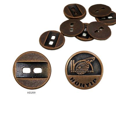 China Viable Accessories Logo Zinc Alloy Custom Wholesale Fancy Garment 4 Hole Metal Sewing Buttons For Shirt for sale