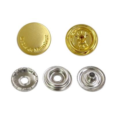 China GRS OEKO Nickel Free Environmental Standard Non Rust Washable Anti Corrosion Logo Metal Button Custom Snaps For Sweater Overcoat for sale