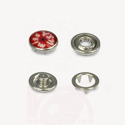 China Snap Dry Cleaning 12mm Logo Pearl Design Ring Fork Button for sale