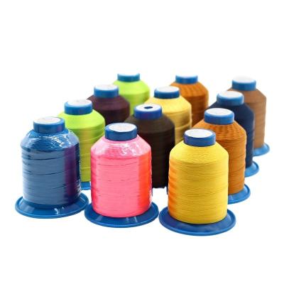 China Customized LOGO High Strength Polyester UV Sewing Thread for Leather Sewing 100G Weight for sale