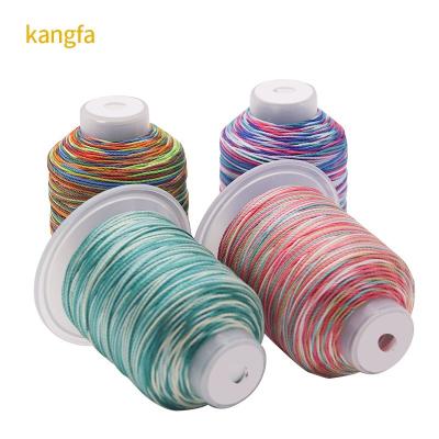 China High Temperature Resistant 100G Weight 15ply Rainbow Weaving Crafts Polyester Thread for sale