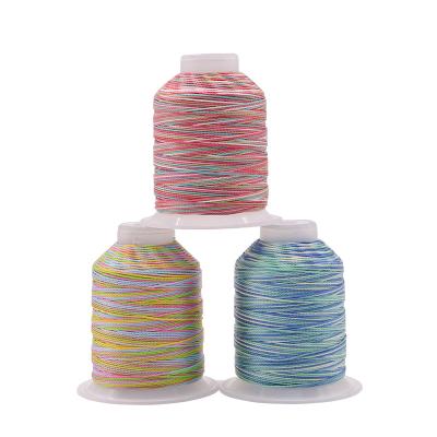 China Multi Color Sewing Threads Polyester Rainbow Thread for Weaving Crafts 100% Polyester for sale