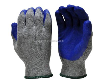 China Latex Coated Work Gloves Crinkle Rubber Coated Latex Hand Gloves for sale