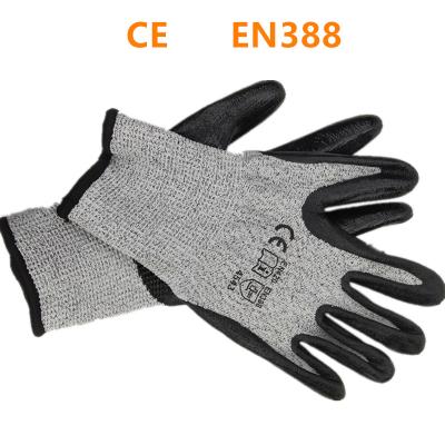 China Level 5 Anti-cut EN388:2016 Level 5 Anti-cut HPPE Coating Nitrile Coated Industrial Anti Cut Safety Work Hand Protective Gloves for sale