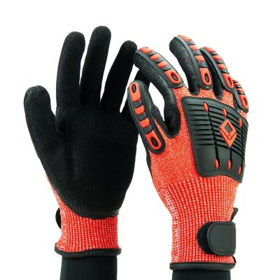 China Durable 13 Gauge TPR Anti Vibration HPPE Liner Industrial Work Safety Working Hand Gloves Shock Resistant for sale