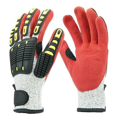 China Durable 2020 TPR Anti Vibration HPPE Liner Industrial Work Safety Working Hand Gloves for sale