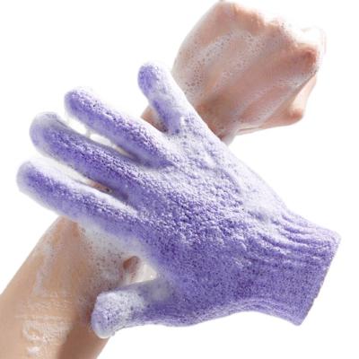 China All Natural Polyester Nylon Exfoliating Wash Skin SPA Foam Bath Shower Gloves for sale