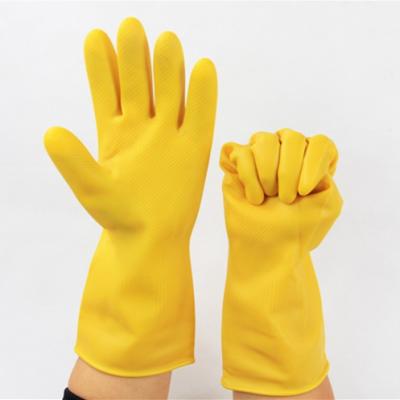 China Natural Waterproof Thick Oval Latex Household Safety Cleaning Working Rubber Gloves for sale