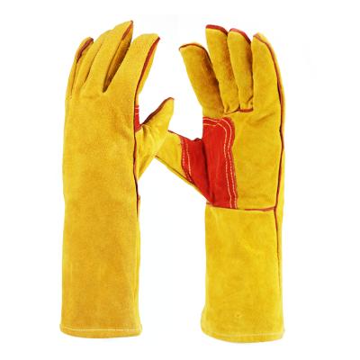 China Construction 10.5 Inches Full Palm Inexpensive Cow Split Leather Work Gloves for sale