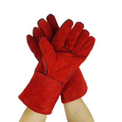 China Welding Gloves 14 Inch Long Cuff Leather Welding Gloves Work Leather Gloves for sale