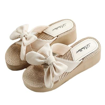 China Fashion Trend Butterfly sandal new one-word slippers ladies wedge sandals ballerina slippers for women wedge sandals for sale